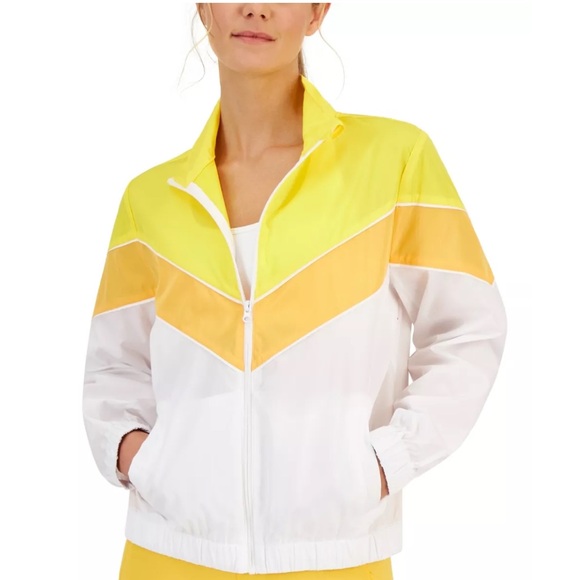 Id Ideology Women's Chevron Striped Windbreaker - Picture 1 of 1